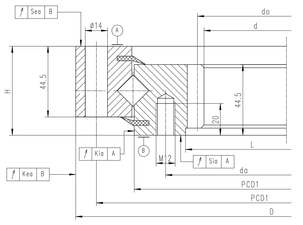 Crossed Roller Slewing Bearing with Internal Gear Teeth