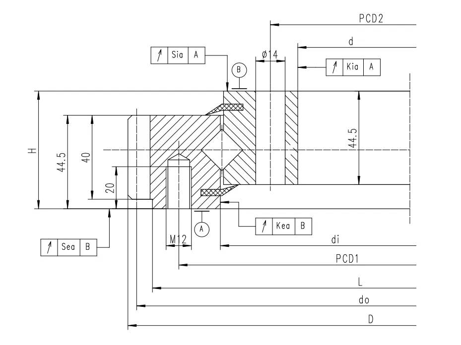 Crossed Roller Slewing Bearing with External Gear Teeth